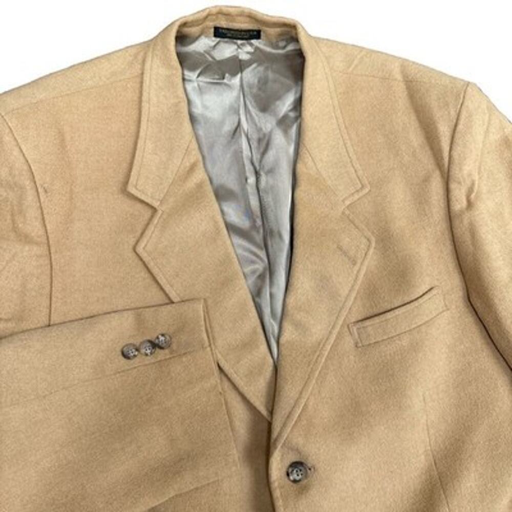 Vintage 90s Orvis Blazer Mens 46L Tan Sport Jacket Coat Material Unknown